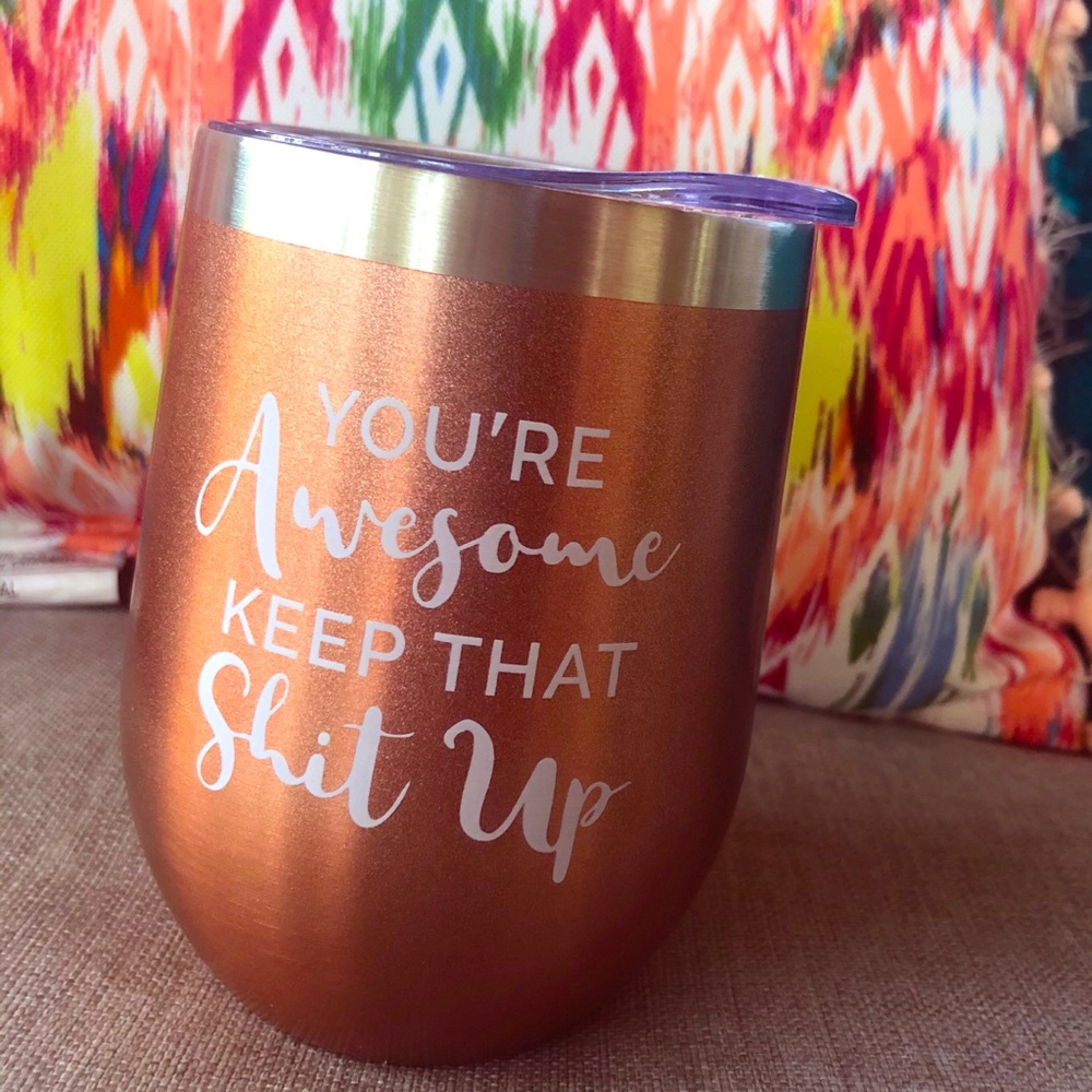 Rose gold 12 oz insulated tumbler